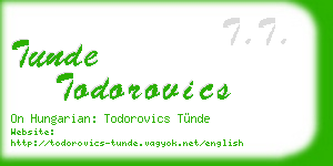 tunde todorovics business card